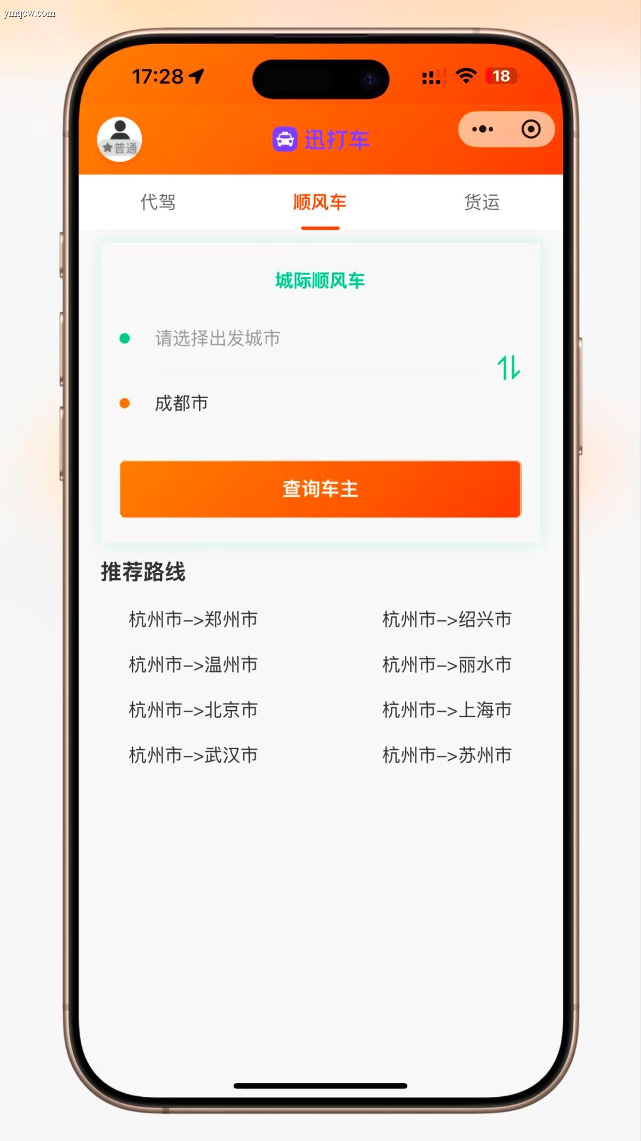 迅打车/网约车、代驾、顺风车/拼车/快车/专车(含市内和城际)、货运(小程序、APP(安卓/苹果)、公众号、H5网页)